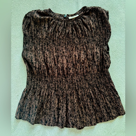 Universal Thread Tops - UNIVERSAL THREAD Brown & Black Patterned Women's Blouse
